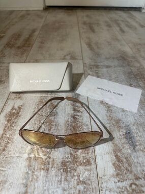 Michael Kors Rose Gold Sunglasses with Gold Mirrored Lenses